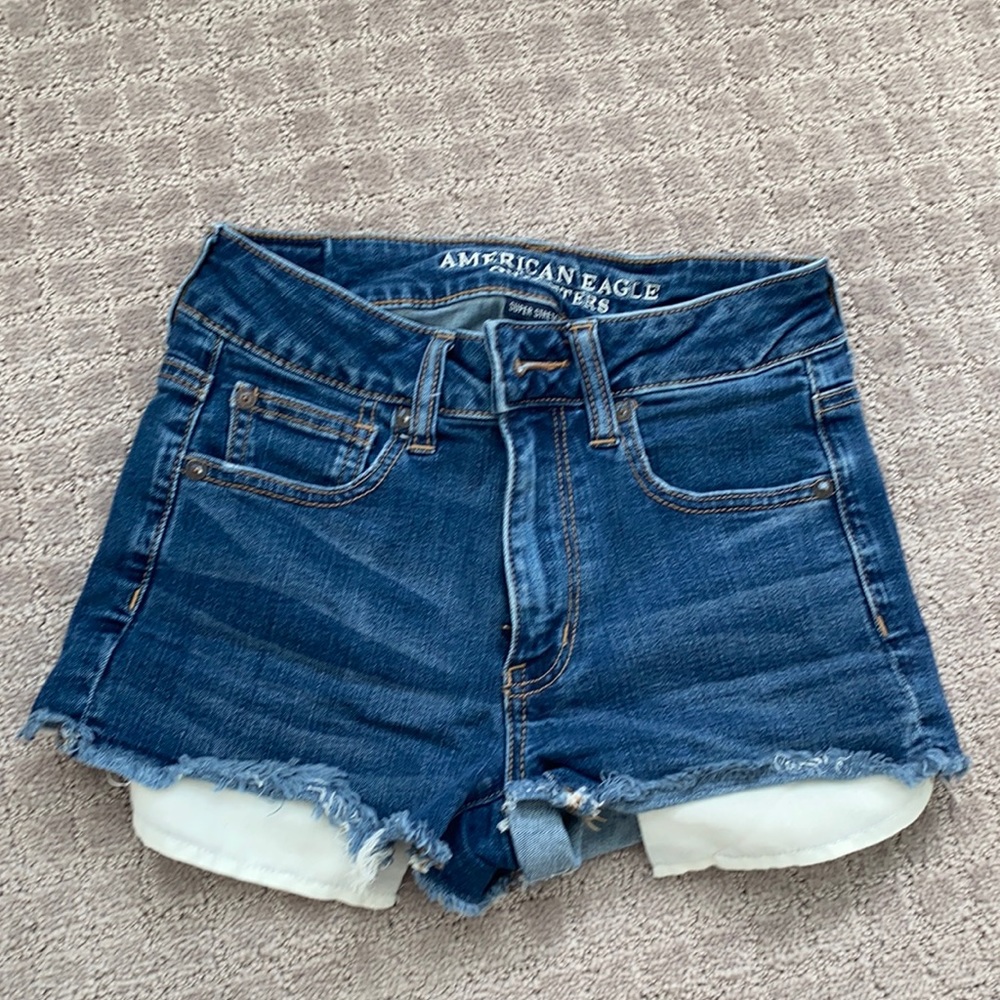 Ae denim hi rise shortie